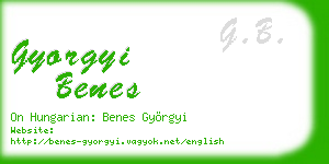 gyorgyi benes business card